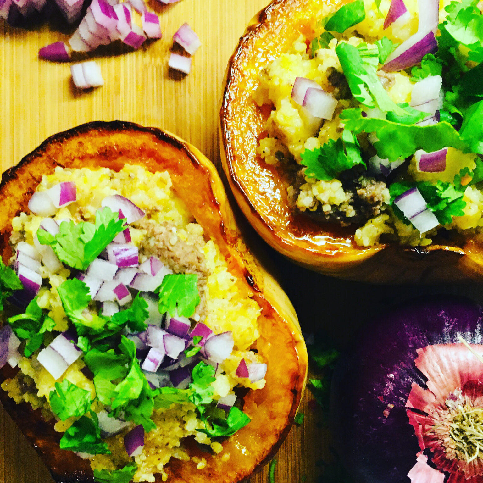 Butternut Squash with Polenta & Ground Beef Eat Your Greens Out